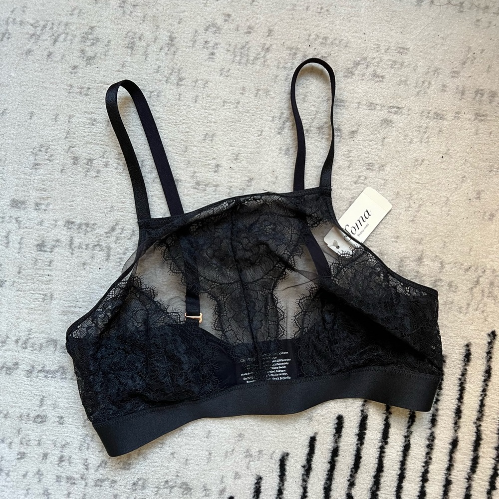 Black lace Soma high neck bralette